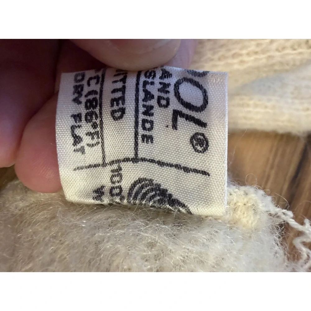 Vintage ICEWOOL Norway Wool Blend Mittens Cream Brown Nordic Fair Isle